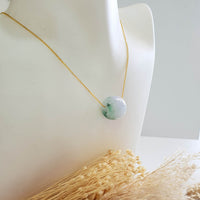 Translucent Icy Green with Lavender Jadeite “Golden Barrel” Pendant (JAB005305) 9