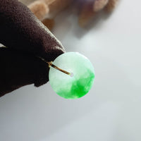Translucent Brilliant Green Jadeite "Auspicious Coin" Pendant (JAB005314) 6