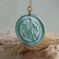 Highly Translucent Icy Bluish Green Jadeite "Victory Medallion Guan Gong" Pendant (JAB005347) 6