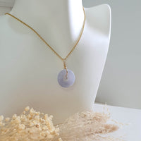Translucent Icy Bluish Lavender Jadeite “Twinkle Diamond” Donut Pendant (JAB005396) 7