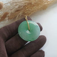 Translucent Icy Green Jadeite "Auspicious Coin" Pendant (JAB005400) 4