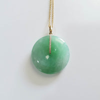 Translucent Icy Green Jadeite "Auspicious Coin" Pendant (JAB005400) 1