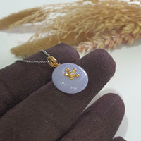 Good Translucency Icy Brilliant Lavender Jadeite “Cherry Blossom” Donut Pendant (JAB005421) 3