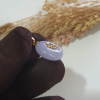 Good Translucency Icy Brilliant Lavender Jadeite “Cherry Blossom” Donut Pendant (JAB005421) 4