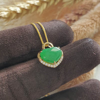 Translucent Brilliant Apple Green Jadeite “My Love” pendant (JAB005535) 2