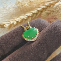Translucent Brilliant Apple Green Jadeite “My Love” pendant (JAB005535) 4