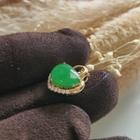 Translucent Brilliant Apple Green Jadeite “My Love” pendant (JAB005535) 3