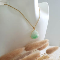 Good Translucency Icy with Icy Apple Green Jadeite "Laughing Buddha" Pendant (JAB005563) 9