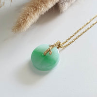 Translucent Green with Brilliant Green Jadeite "Bamboo Blossom" Pendant (JAB005632) 5