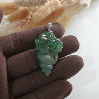 Highly Translucent Icy Green Jadeite "Conch of Wealth" Pendant (JAB005652) 1