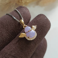 Translucency Icy Brilliant Lavender Jadeite "Be my Angel" Pendant (JAB005682) 3