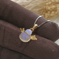 Translucency Icy Brilliant Lavender Jadeite "Be my Angel" Pendant (JAB005682) 4