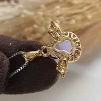 Translucency Icy Brilliant Lavender Jadeite "Be my Angel" Pendant (JAB005682) 6