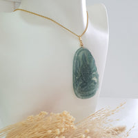 [Rare] Highly Translucent Icy Bluish Green Jadeite "1000 Arms Avalokiteshvara" Pendant (JAB005830) 10