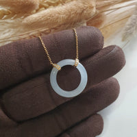 Highly Translucency Icy Jadeite “Eternity Hoop” Pendant Necklace (JAB005832) 2