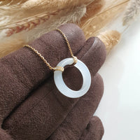 Highly Translucency Icy Jadeite “Eternity Hoop” Pendant Necklace (JAB005832) 3