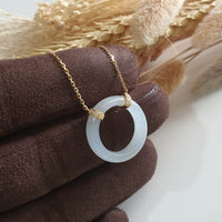 Highly Translucency Icy Jadeite “Eternity Hoop” Pendant Necklace (JAB005832) 1