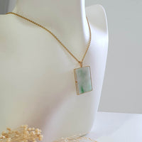 Translucent Bright Green Moss on Snow Jadeite “Wushi” Pendant (JAB005920) 8