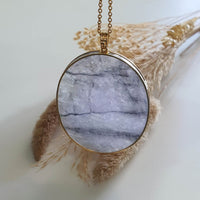 Good Translucency Icy Tri-Colour Black Jadeite "The Oval" Pendant (JAB005922) 7