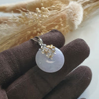 Translucent Icy Lavender Jadeite "Enchanted Bee and Baby’s Breath" Pendant (JAB006037) 2