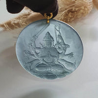 [Rare] Highly Translucent Icy Blue Jadeite "Cundi Bodhissattva" Pendant (JAB006062) 8