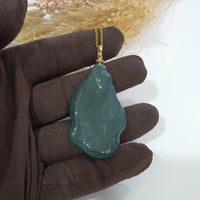 [Rare] Highly Translucent Icy Bluish Green Jadeite "Divine Nectar" Pendant (JAB006130) 6