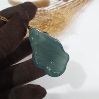 [Rare] Highly Translucent Icy Bluish Green Jadeite "Divine Nectar" Pendant (JAB006130) 3