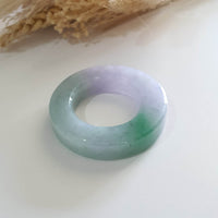 Translucent Icy Brilliant Lavender with Green Jadeite “The Orbital” Pendant (JAB006131) 10