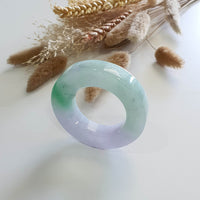 Translucent Icy Brilliant Lavender with Green Jadeite “The Orbital” Pendant (JAB006131) 1