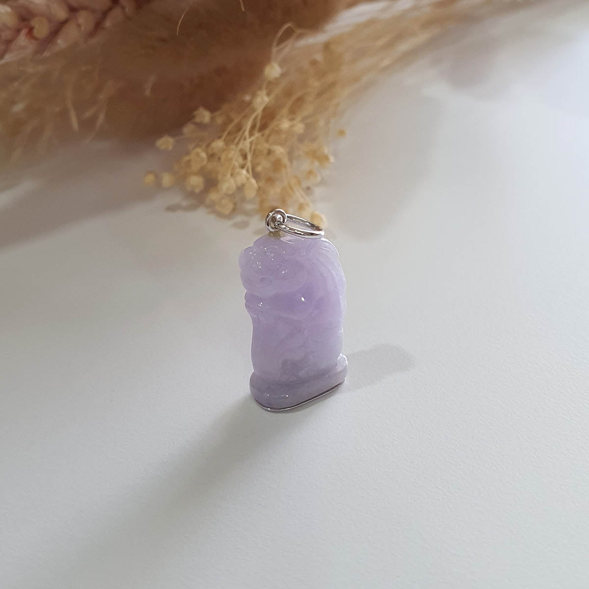 Translucent Brilliant Lavender Jadeite "The Merlion" Pendant (JAB006133) 1