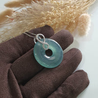 Highly Translucent Icy Bluish Jadeite “Lucky 8 Coin” Pendant (JAB006240) 2