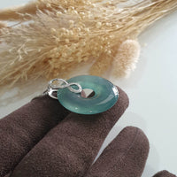 Highly Translucent Icy Bluish Jadeite “Lucky 8 Coin” Pendant (JAB006240) 4