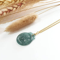 Highly Translucent Icy Bluish Green "Pixiu" Pendant (JAB006246) 6