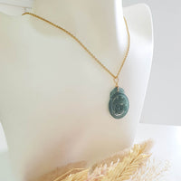 Highly Translucent Icy Bluish Green "Pixiu" Pendant (JAB006246) 7