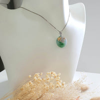 Translucent Icy Green with Lavender Jadeite "Enchanted Bee and Baby’s Breath" Pendant (JAB006286) 8
