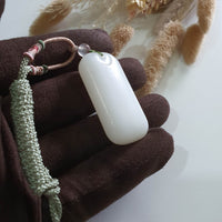 Translucent White Nephrite “Wu Shi” Pendant (JAB006288) 6