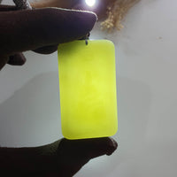 Translucent Yellowish Green Nephrite “Manjushri” Pendant (JAB006289) 6