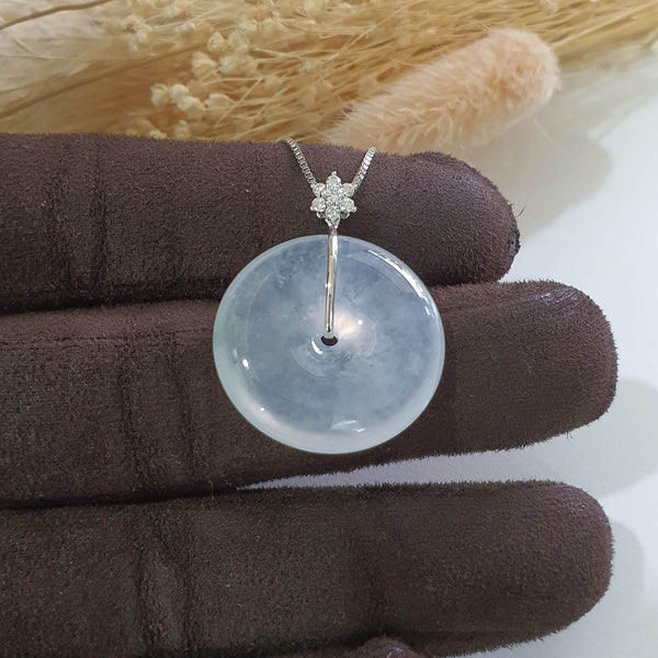 [Rare] Highly Translucent Icy Jadeite “Donut” Pendant (JAB006290) 1