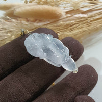 Highly Translucent Icy Jadeite "Longevity" Pendant (JAB006322) 4