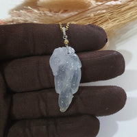 Highly Translucent Icy Jadeite "Longevity" Pendant (JAB006322) 1