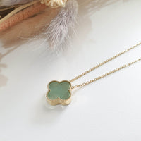 Good Translucency Icy Green Jadeite “Clover’s Love” Pendant Necklace (JAB006329) 5