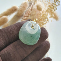 Good Translucency Icy with Green Jadeite "Flower Blossom" Pendant (JAB006403) 5