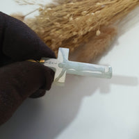 Translucent Icy and Icy Yellowish Jadeite "Crucifix" Pendant (JAB006453) 2