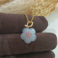 Good Translucency Icy Light Bluish Lavender “Petunia” Pendant (JAB006499) 1
