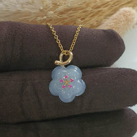 Good Translucency Icy Light Bluish Lavender “Petunia” Pendant (JAB006499) 5
