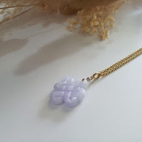 Translucent Light Lavender Jadeite “Eternity Knot” Pendant (JAB006512) 4