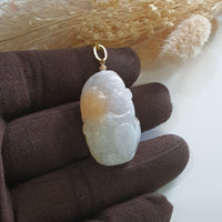 Translucent Icy Tri-colours Jadeite "Longevity Monkey" Pendant (JAB006629) 3