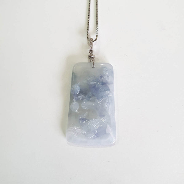 Good Translucency Icy Lavender Jadeite “Joyful Bloom” Pendant (JAB006630) 1