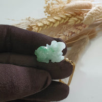 Translucent Icy Green Jadeite "Auspicious Goat of Wealth" Pendant (JAB006642) 2