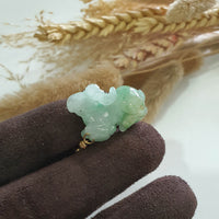 Translucent Icy Green Jadeite "Auspicious Goat of Wealth" Pendant (JAB006642) 3